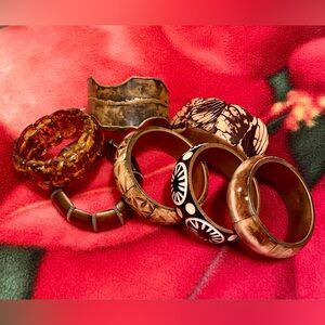 Brown and Gold Bangle Set